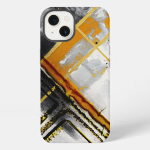 Modern Abstract Black Gold Luxury Chic Watercolor iPhone 13 Case