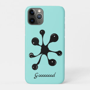 Modern abstract black goo stain on light blue Case-Mate iPhone case
