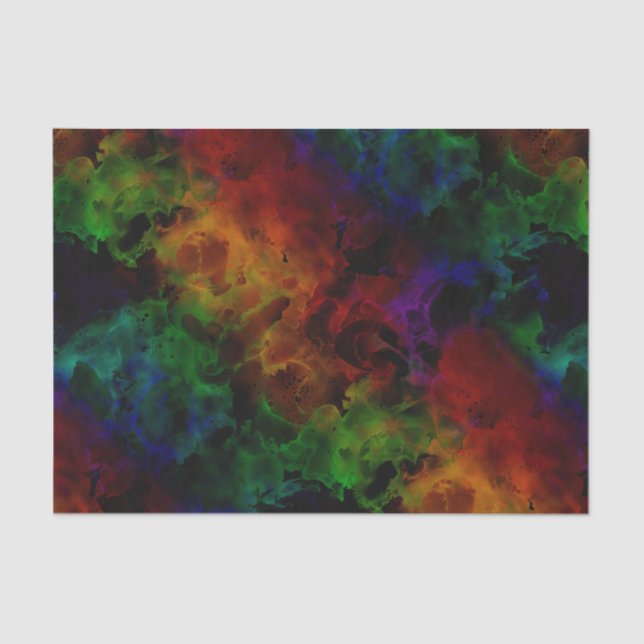Modern Abstract Black Rainbow Tissue Paper (Front)