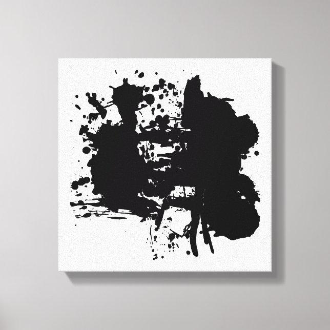 Modern Abstract Black Spots Canvas Print (Front)