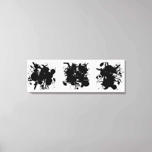 Modern Abstract Black Spots Canvas Print (Front)