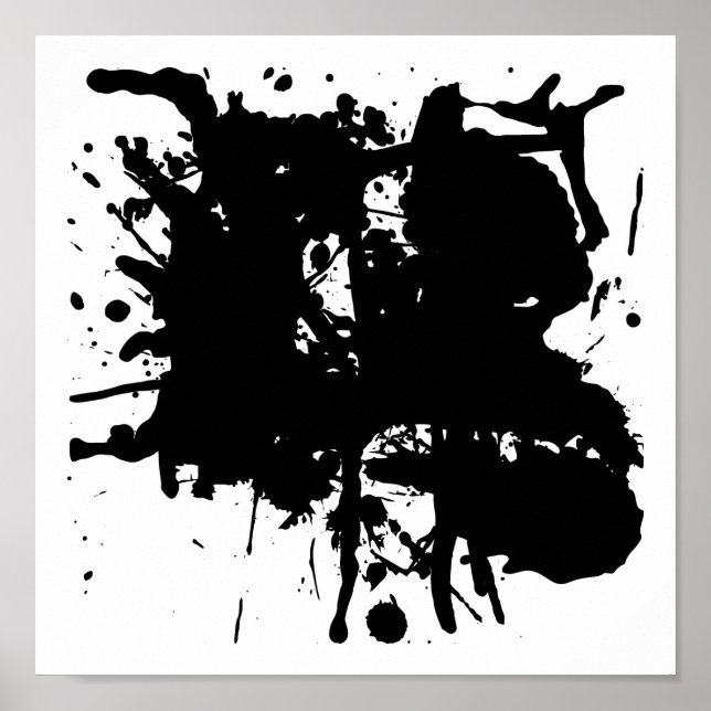 Modern Abstract Black Spots Poster (Front)