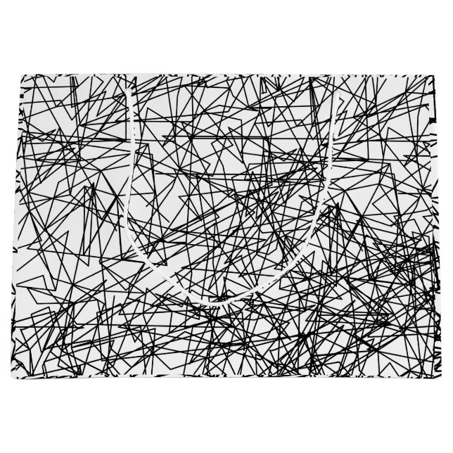 modern abstract black white artistic pattern large gift bag (Front)