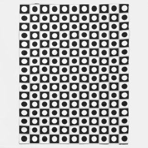 Modern Abstract Black & White Fleece Blanket