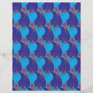 Modern abstract BLUE and red Rainbow drops pattern