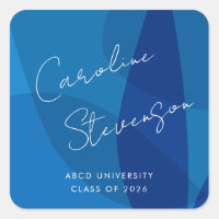 Modern Abstract Blue Custom Graduation