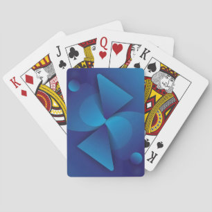 Modern Abstract Blue Geometric Playing Cards