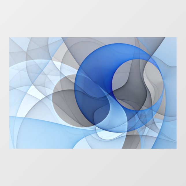 Modern Abstract Blue Grey Fractal Art Graphic (Sheet)