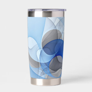 Modern Abstract Blue Grey Fractal Art Graphic Insulated Tumbler
