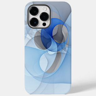 Modern Abstract Blue Grey Fractal Art Graphic iPhone 14 Pro Max Case