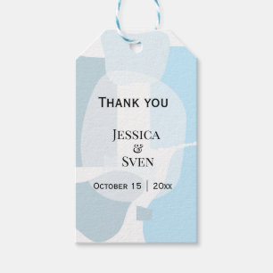 Modern Abstract Blue Minimalist Artistic Wedding Gift Tags