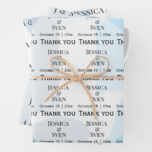 Modern Abstract Blue Minimalist Artistic Wedding  Wrapping Paper Sheet