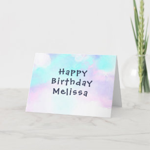 Modern Abstract Blue & Purple Watercolor Birthday Card