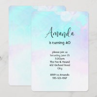 Modern Abstract Blue & Purple Watercolor Birthday
