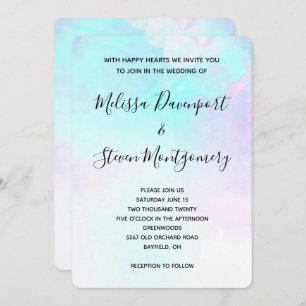 Modern Abstract Blue & Purple Watercolor Invitation