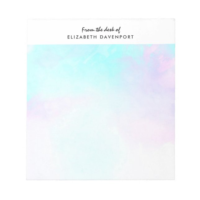 Modern Abstract Blue & Purple Watercolor Notepad (Front)