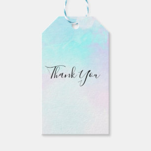 Modern Abstract Blue & Purple Watercolor Thank You Gift Tags