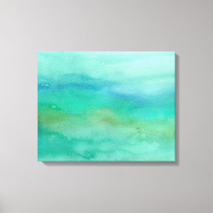 Modern Abstract  Blue Turquoise Watercolor Canvas Print