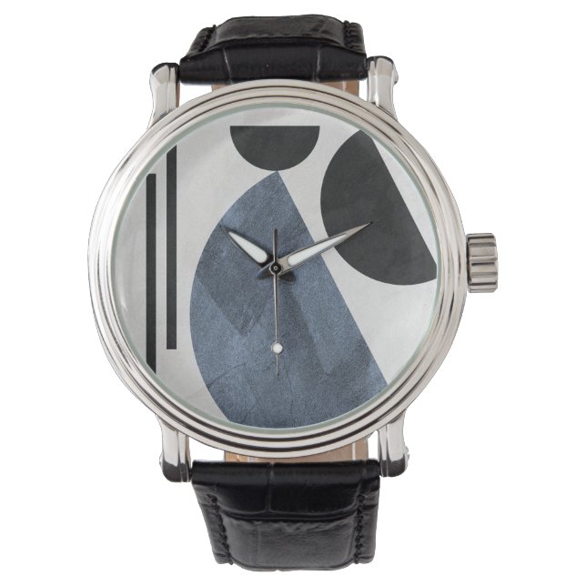 Modern Abstract Blue Watche Watch (Front)