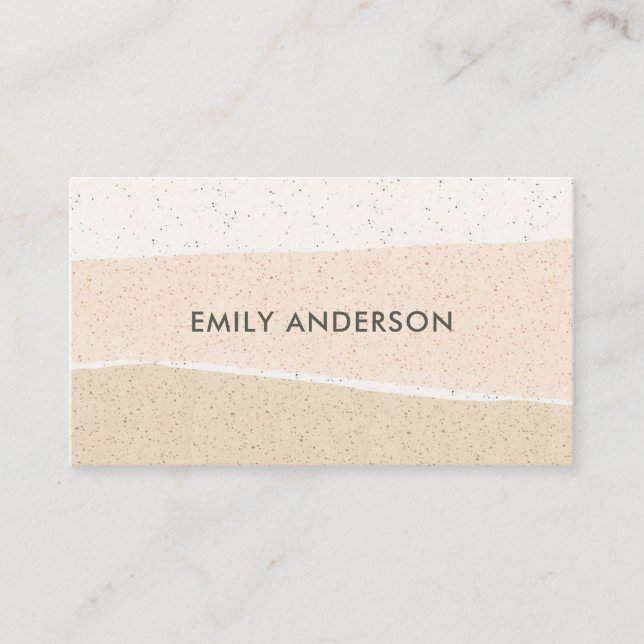 Modern Abstract Blush Pink Ceramic Texture Waves Business Card (Front)