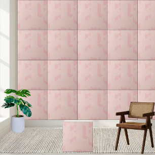 Modern Abstract Blush Pink Geometric  Tile