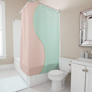 Modern Abstract Blush Pink Mint Collection Shower Curtain
