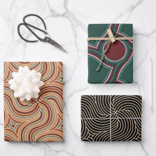 Modern Abstract Bohemian Patterned Wrapping Paper Sheet