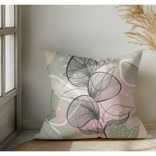 Modern Abstract Boho Botanical Cushion