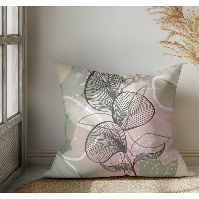 Modern Abstract Boho Botanical Cushion (Creator Uploaded)