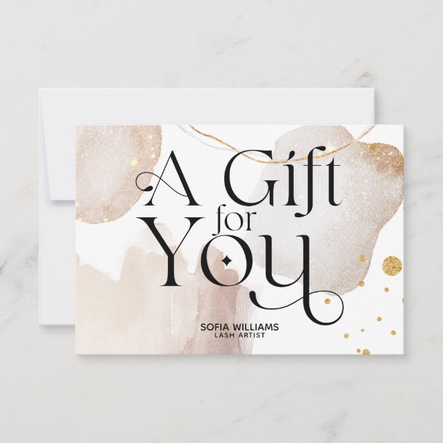 Modern Abstract Boho Certificate Gift Card (Front)