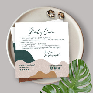 Modern Abstract Boho Jewellery Care Card