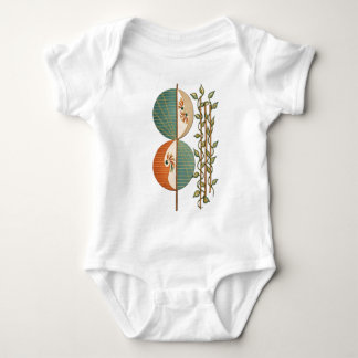 Modern Abstract Botanical Art Print, Minimalist Ci Baby Bodysuit