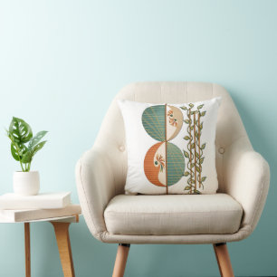 Modern Abstract Botanical Art Print, Minimalist Ci Cushion