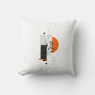 Modern Abstract Botanical Geometric Wall Art  Cushion