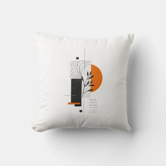 Modern Abstract Botanical Geometric Wall Art Cushion