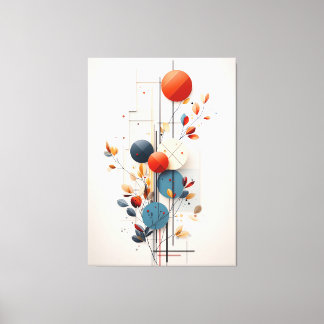 Modern Abstract Botanical Geometry Canvas Print