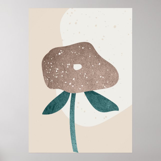 Modern Abstract Botanical Leaf Wall Art Poster (Front)