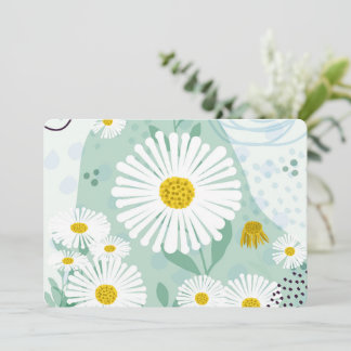 Modern Abstract Botanical Seaside Daisy Invitation