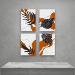 Modern Abstract  Botanical Wall Art<br><div class="desc">Set of 4 modern abstract organic shapes and botanical leaves,  wall art.</div>