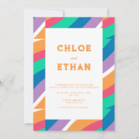 Modern Abstract Bright Colours Orange Wedding