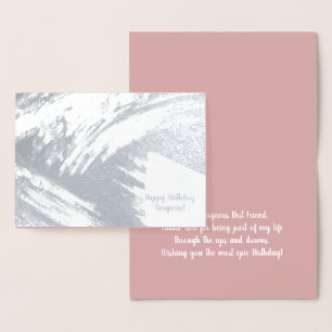 Modern Abstract Brush Birthday Real Foil Card