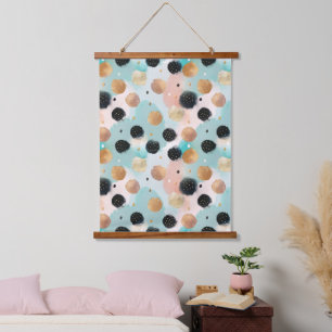 Modern Abstract Brushstroke & Polka Dot Pattern Hanging Tapestry
