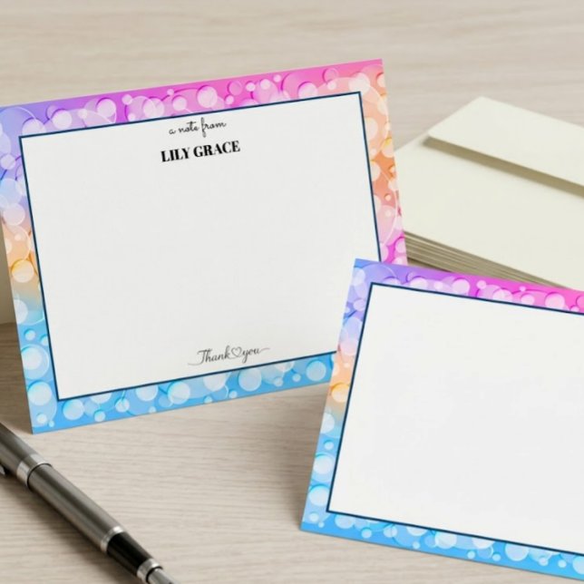 Modern Abstract Bubble Monogrammed "Thank You" Card (Creator Uploaded)