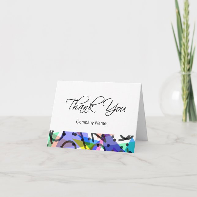 Modern Abstract Business Thank You Cards (Front)