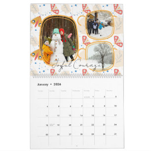 Modern Abstract Butterflies Photo Calendar 2026