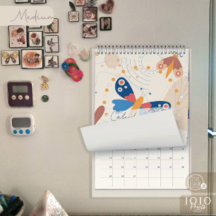 Modern Abstract Butterflies Photo Calendar 2026