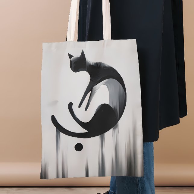Modern Abstract Cat – Minimalist Design Art Tote Bag (Creator Uploaded)