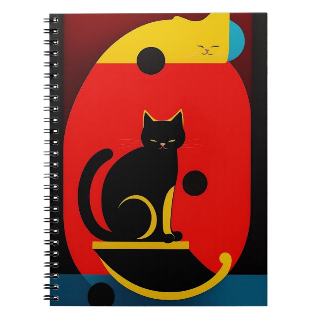 Modern Abstract Cat Notebook (Front)