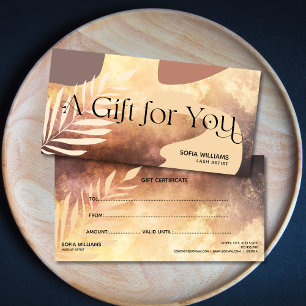 Modern abstract Certificate Gift Card