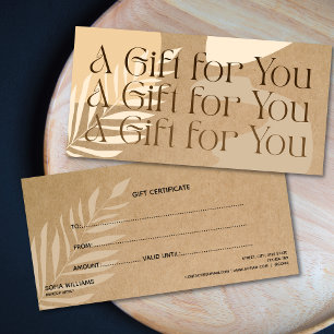 Modern abstract Certificate Gift Card